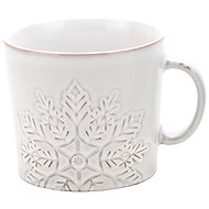 Clay Mug Snowflake 550ml, white - Mug