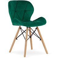 TEXTILOMANIE Zelená stolička Lago velvet - Jedálenská stolička
