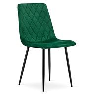 TEXTILOMANIE Zelená zamatová stolička Turin s čiernymi nohami - Jedálenská stolička