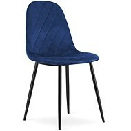 TEXTILOMANIE Modrá sametová židle Asti s černými nohami - Jídelní židle