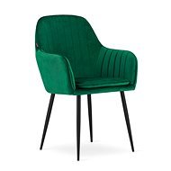 TEXTILOMANIE Zelená sametová židle Lugo - Jídelní židle