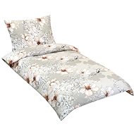 BELLATEX Linen crepe 80/314 coffee hibiscus 140 × 200 cm, 70 × 90 cm - Bed Linen