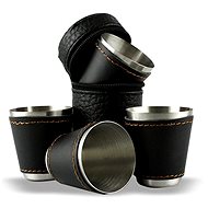 Popron Travel Leather Shots - Glass
