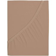 B. E. S. PETROVICE Jersey combed cotton sheet MAKO 120 × 200 cm, brown walnut - Bedsheet