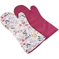 BELLATEX Ema Barbecue gloves long 22 × 46 cm autumn/burgundy 2 pcs - Oven Mitt