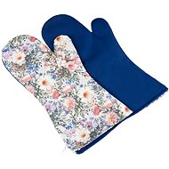 BELLATEX Ema Barbecue gloves long 22 × 46 cm cowhide/blue 2 pcs - Oven Mitt