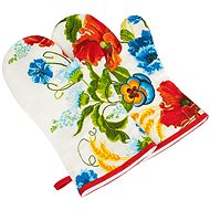 BELLATEX Gita Grilling gloves 20 × 36 cm poppies 2 pcs - Oven Mitt