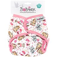 Bobánek Top panties with snaps - Pink animals - Nappies
