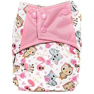 Bobánek Extra absorbent AIO diaper snaps Pink animals - Cloth Nappies