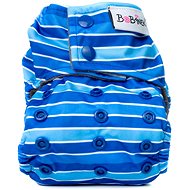 Bobánek Newborn AIO Diaper Snaps Blue Stripes - Cloth Nappies