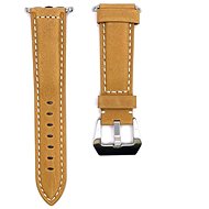 BStrap Leather Lux for Apple Watch 42mm / 44mm / 45mm, silver/brown - Watch Strap