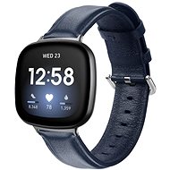 BStrap Leather Lux for Fitbit Versa 3, navy blue - Watch Strap