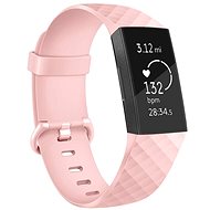 BStrap Silicone Diamond for Fitbit Charge 3/4 sand pink, size L - Watch Strap