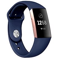 BStrap Silicone for Fitbit Charge 3 / 4 dark blue, size S - Watch Strap
