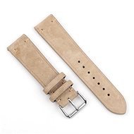 BStrap Suede Leather Universal Quick Release 22mm, beige - Watch Strap