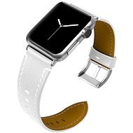 BStrap Leather Italy na Apple Watch 38 mm/40 mm/41 mm, White - Remienok na hodinky