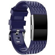 BStrap Silicone Diamond for Fitbit Charge 2 blue, size S - Watch Strap