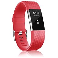 BStrap Silicone Diamond for Fitbit Charge 2 red, size L - Watch Strap