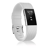 BStrap Silicone Diamond for Fitbit Charge 2 white, size L - Watch Strap