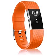 BStrap Silicone Diamond for Fitbit Charge 2 orange, size L - Watch Strap