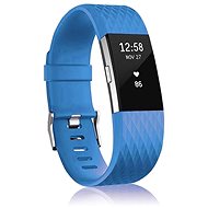 BStrap Silicone Diamond for Fitbit Charge 2 blue, size L - Watch Strap