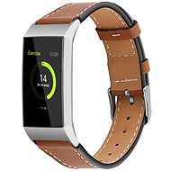 BStrap Leather Italy for Fitbit Charge 3 / 4 coffee, size S - Watch Strap