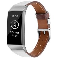 BStrap Leather Italy for Fitbit Charge 3 / 4 white, size L - Watch Strap
