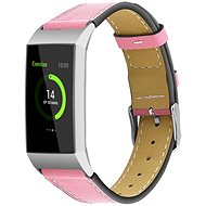 BStrap Leather Italy for Fitbit Charge 3 / 4 pink, size L - Watch Strap