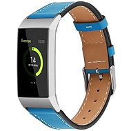 BStrap Leather Italy for Fitbit Charge 3 / 4 blue, size L - Watch Strap