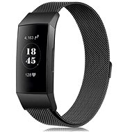 BStrap Milanese for Fitbit Charge 3/4 black, size L - Watch Strap