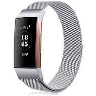 BStrap Milanese for Fitbit Charge 3 / 4 silver, size L - Watch Strap