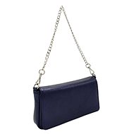 Leather handbag BRITA metallic blue - Handbag