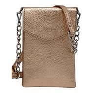 Leather case for mobile phone Rose metallic pink - Handbag