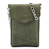 Leather case for mobile phone Rose green smooth - Handbag