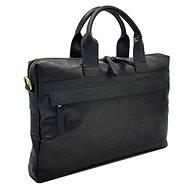 Men's leather bag Frank black smooth - Handbag