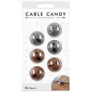 Cable Candy Beans 6 ks šedý a hnědý - Organizér káblov