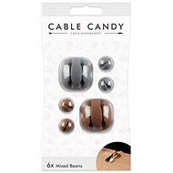 Cable Candy Mixed Beans 6 pcs gray and brown - Cable Organiser