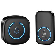 Cacazi Wireless doorbell A6 - set 1× receiver + 1× button, black - Doorbell