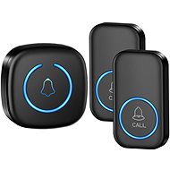 Cacazi Wireless doorbell A6 - set 1× receiver + 2× button, black - Doorbell