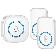 Cacazi Wireless doorbell A6 - set 1× receiver + 2× button, white - Doorbell