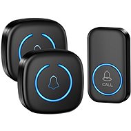 Cacazi Wireless doorbell A6 - set 2× receiver + 1× button, black - Doorbell