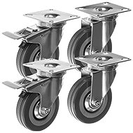 Alum Industrial castors set with 220 kg load capacity, 4 pcs - Trailer Support Wheel