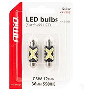 AMIO LED bulbs Festoon CANBUS 12/24 V SV 36 mm clear, 2 pcs - LED Car Bulb