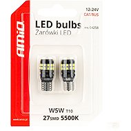 AMIO LED bulbs 12 V/24 V 5 W W2,1 × 9,5 d CANBUS, clear, 2 pcs - LED Car Bulb