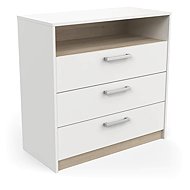 CBA MEUBLES Tody 3S, white/Kronberg oak - Chest of Drawers