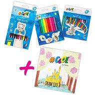 #COOL BY VICTORIA Crayons, wax pencils, markers + GIFT Coloring book - School Set