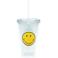 ZAK Doppelwandiges ICE Plastikglas SMILEY 490 ml durchsichtig - Trinkflasche