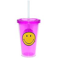 ZAK 490ml SMILEY ICE Drinks Bottle Fuchsia - Glass