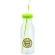 ZAK 550ml Soda Bottle with Straw SMILEY, Green - Drinking Bottle