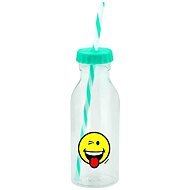 ZAK Soda fľaša so slamkou SMILEY 550 ml modrá - Fľaša na vodu